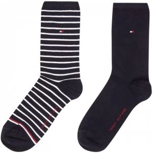 Tommy Bodywear Small Stripe 2 Pair Pack Ankle Socks - Navy