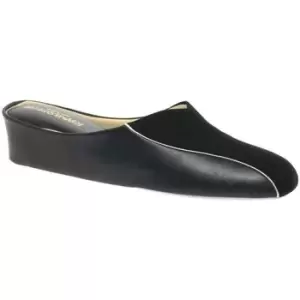 Relax Slippers Martha Leather and Suede Slipper womens Slippers in Black