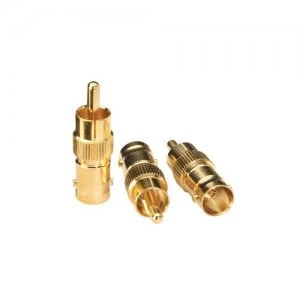 Lindy BNC Female -&gt; Phono Male Adapter (3 Pack) wire connector Gold