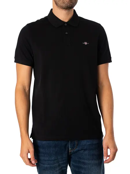 Gant Regular Shield Pique Polo Shirt Black M