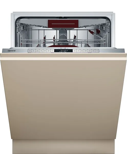 NEFF N70 S187ZCX03G WiFi Connected Fully Integrated Standard Dishwasher - Stainless Steel Control Panel with Fixed Door Fixing Kit - B Rated