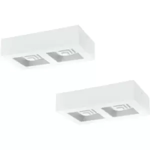 2 PACK Wall / Ceiling Light Modern White Box Lamp 255mm x 140mm 6.3W LED