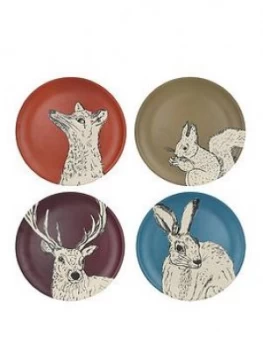 Kitchencraft Into The Wild Set Of 4 Bamboo Fibre Dinner Plates