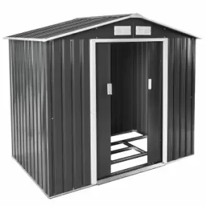 Tectake Shed With Saddle Roof Grey