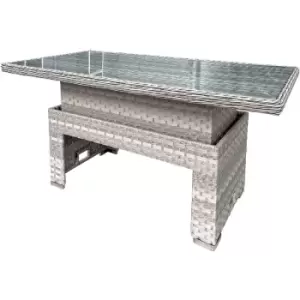 Rattan Rising Table in Dove Grey