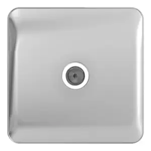 Schneider Electric Lisse Screwless Deco - Single TV/FM Aerial Socket, 240V, GGBL7010WPC, Polished Chrome with White Insert