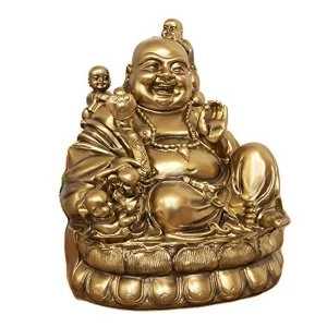 Bronze Finish Laughing Giant Buddha Figurine