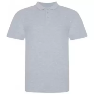 Awdis Mens Piqu Cotton Short-Sleeved Polo Shirt (XXL) (Grey Heather)