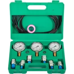 VEVOR Hydraulic Pressure Test Kit 25/40/60Mpa 8600PSI Hydraulic Pressure Tester Test Kit 3 Pressure Gauge 3 Test Hose 6 Couplings for Excavator Machin