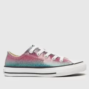 Converse Multi All Star Lo Glitter Drip Girls Junior Trainers