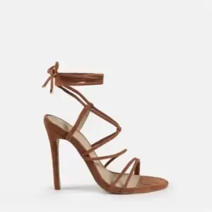 Missguided Lace Up High Heeled Sandals - Brown