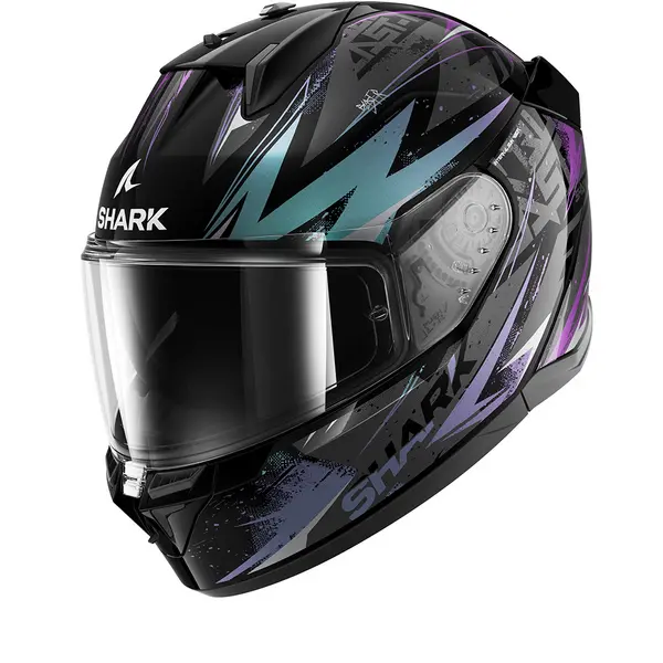 Shark D-Skwal 3 Blast-R Black Blue Purple KGX Full Face Helmet XL