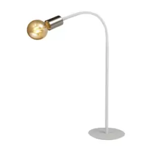 Luminosa Lighting - Flexible Table Lamp, 1 Light E27 Satin White, Satin Nickel