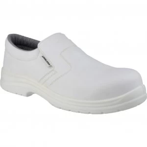 Amblers Safety FS510 Metal-Free Water-Resistant Slip On Safety Shoe White Size 10