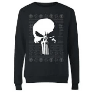 Marvel Punisher Womens Christmas Sweatshirt - Black - XS