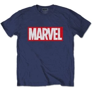 Marvel Comics - Marvel Box Logo Unisex X-Large T-Shirt - Blue