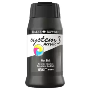 Daler Rowney System 3 Acrylic Paint Mars Black (500ml)