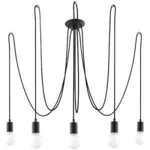 Sollux Chandelier Edison 5 Black