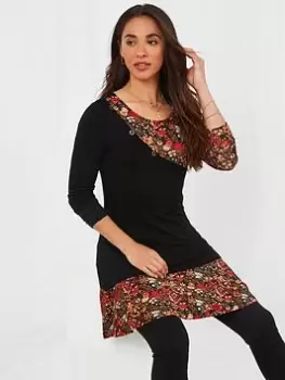 Joe Browns Lovely Leaves Tunic -black, Black, Size 6, Women