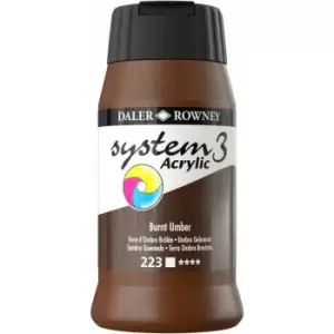 Daler Rowney System 3 Acrylic Paint Burnt Umber (500ml)