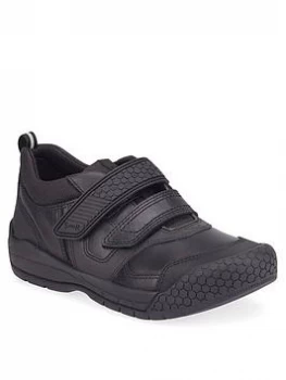 Start-rite Boys Strike School Shoe, Black Leather, Size 11 Younger