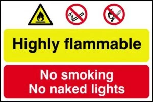 Highly Flammable/No Smoking Or Naked Lights PVC