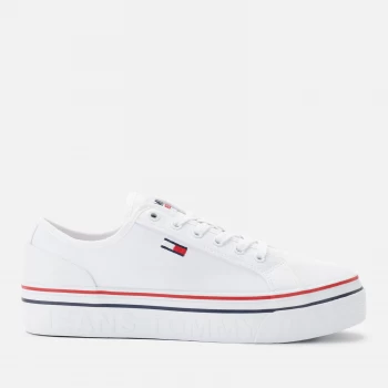 Tommy Jeans Womens Vulcanised Flatform Trainers - White - UK 6