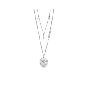 Wanderlust Rhodium 17-19'' Compass Charm Double Necklace UBN20018