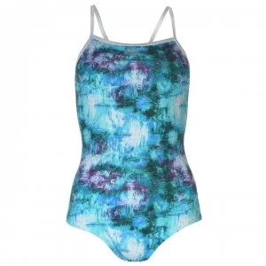 Slazenger Thin Strap Swimsuit Ladies - Blue/Purple