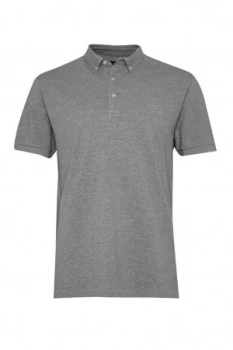 Mens French Connection Parched Textured Pique Polo Shirt Charcoal