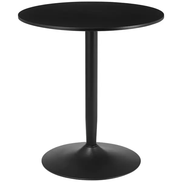 HOMCOM Round Dining Table, Modern Dining Room Table with Steel Base, Non-slip Foot Pad, Space Saving Small Dining Table, Black