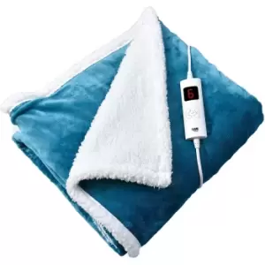 GlamHaus Light Blue Electric Throw