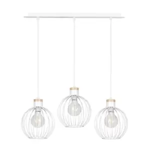 Barbado White Wire Frame Pendant Ceiling Light 1x E27