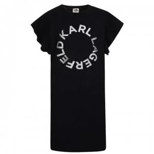 Karl Lagerfeld Girls Logo Dress - Black 09B