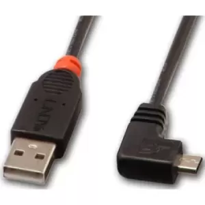 Lindy USB2.0 A/Micro-B 90 Degree 2m. Cable length: 2m Connector 1: USB A Connector 2: Micro-USB B USB version: USB 2.0 Connector gender: Male/Male Max