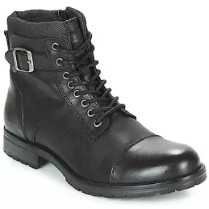 Jack Jones ALBANY LEATHER mens Mid Boots in Black,9.5,10.5