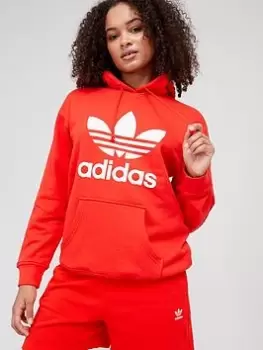 adidas Originals Trefoil Hoodie - Red, Size 8, Women