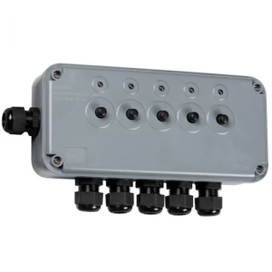 KnightsBridge IP66 Weatherproof Outdoor Push Switch Box with Neon - 5 Gang