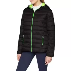 Result Urban Womens/Ladies Snowbird Hooded Jacket (M) (Black/Lime Green)