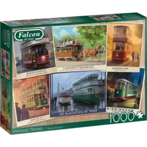 Jumbo Falcon De Luxe Vintage Trams 1000 Piece Jigsaw Puzzle