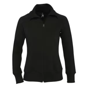 SOLS Womens/Ladies Soda Full Zip Active Sweat Jacket (XXL) (Black)