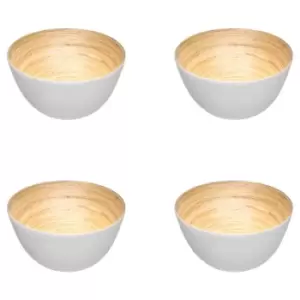 Rack & Rail Company Salad Bowl 17cm Set Of 4 Bamboo White