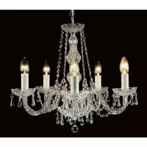 Impex Modra Crystal Strass 5 Arm Chandelier