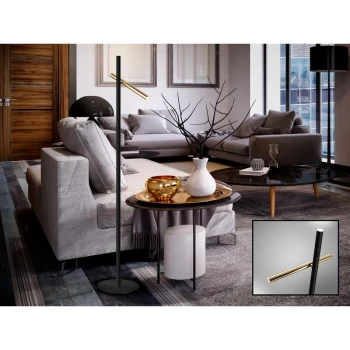 Schuller Varas - Integrated LED 2 Light Floor Lamp Matt black, Gold