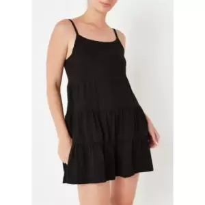 Missguided Cami Tiered Smock Mini Dress - Black