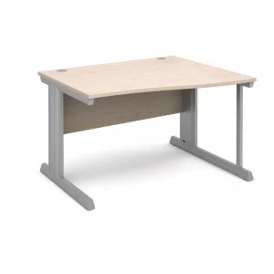 Vivo Right Hand Wave Desk 1200mm - Silver Frame Maple Top