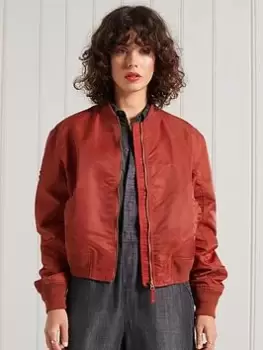 Superdry MA1 Bomber Jacket - Red, Size 10, Women