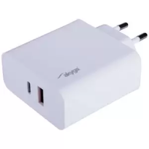 Akyga AK-CH-15 Mobile phone charger type USB-C , USB type A White