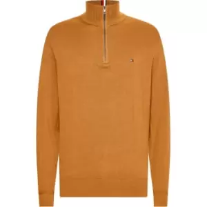 Tommy Hilfiger Pima Half Zip Jumper - Beige