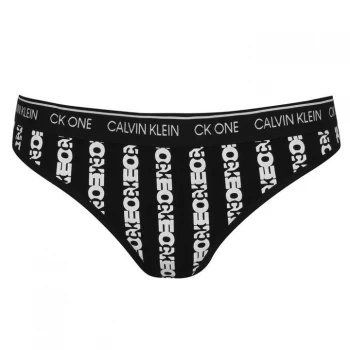 Calvin Klein ONE Cotton Thong - LOGO STRIPE BLK